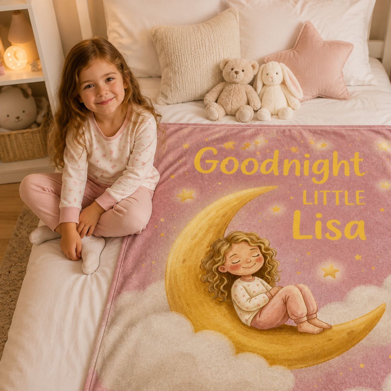Goodnight Little Dreamer Personalized Blanket
