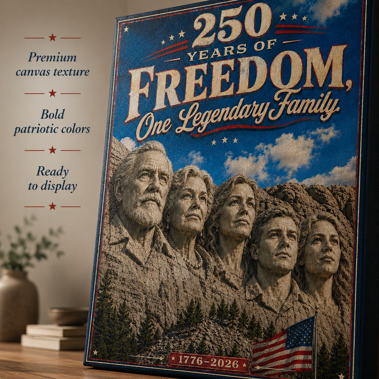 250 Years of Freedom Personalized Family Canvas