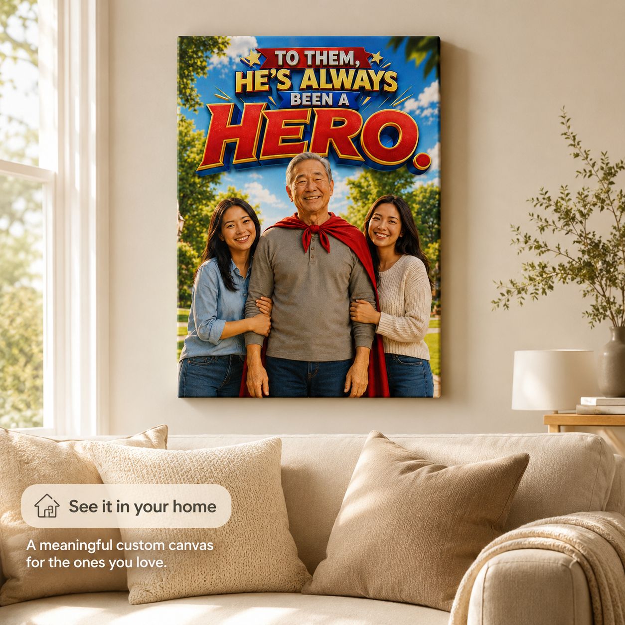 Super Hero Dad Personalised Canvas