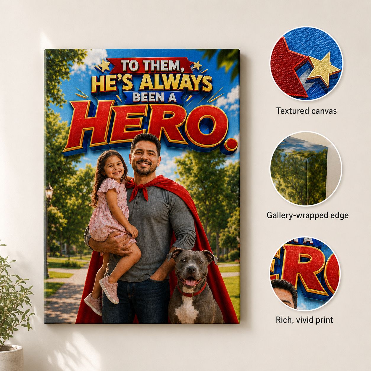 Super Hero Dad Personalised Canvas