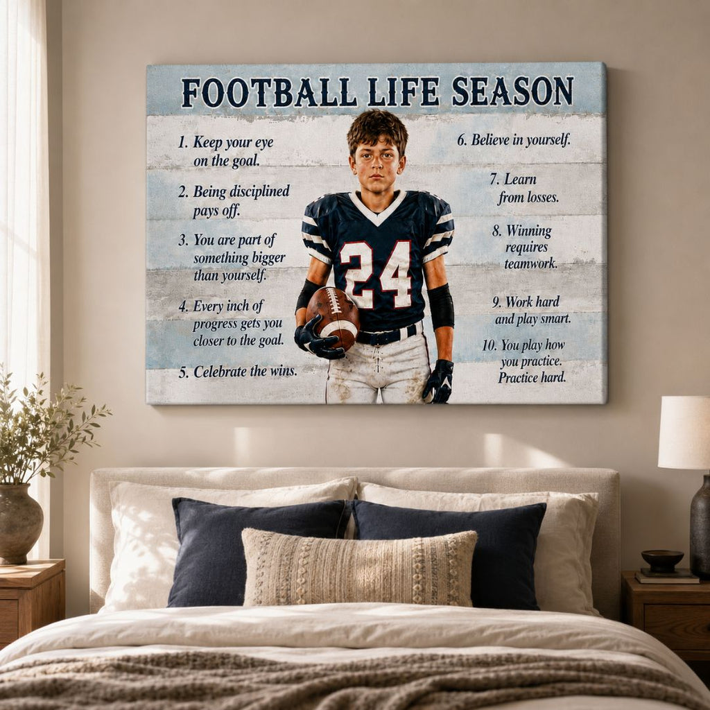 Personalized Football Life Season Canvas
