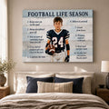 Personalized Football Life Season Canvas