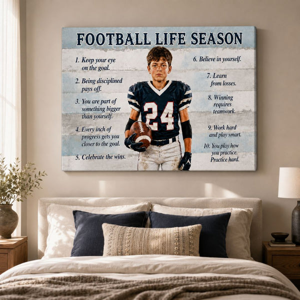 Personalized Football Life Season Canvas