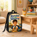 1st Grade 2026 Personalized School Backpack - back-to-school desk lifestyle scene with personalized backpack | Personalized school backpack for kids by Jolliboo