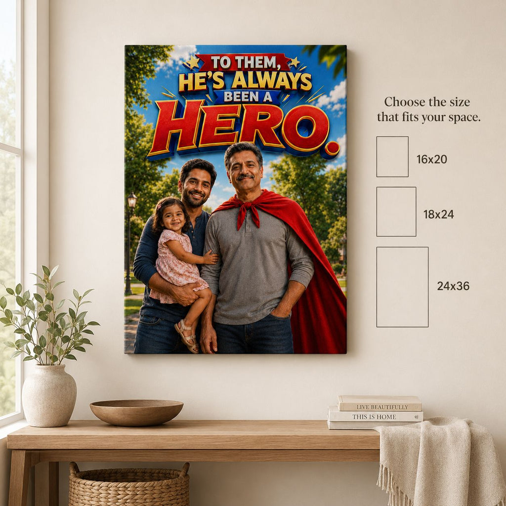 Super Hero Dad Personalised Canvas