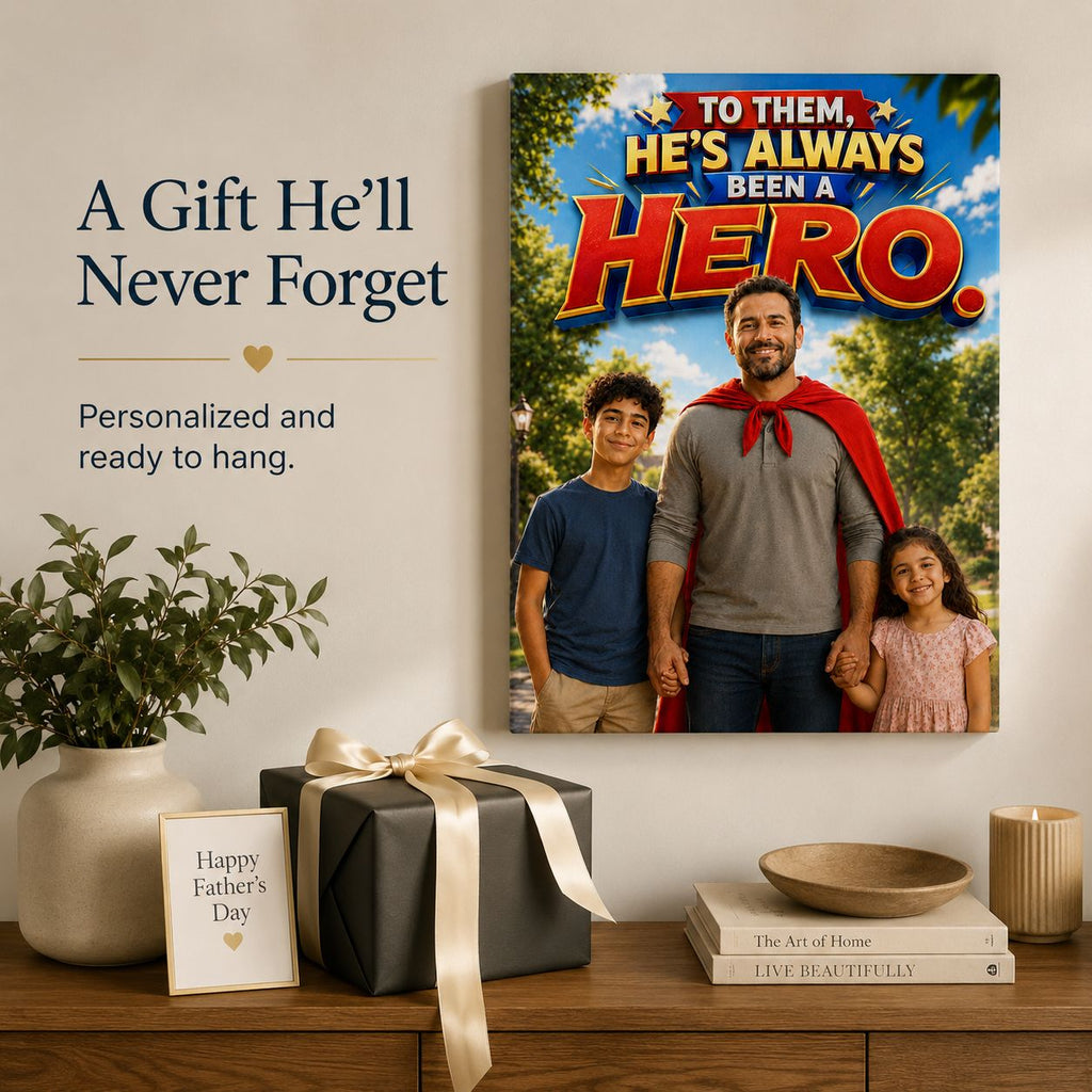 Super Hero Dad Personalised Canvas