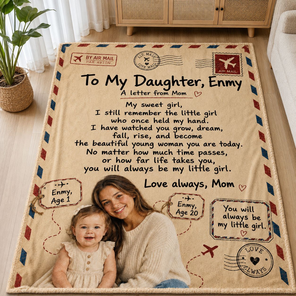 Letter To My Grown Daughter Personalised Blanket