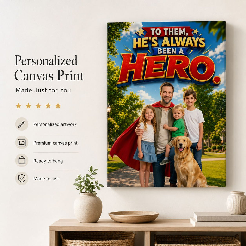 Super Hero Dad Personalised Canvas