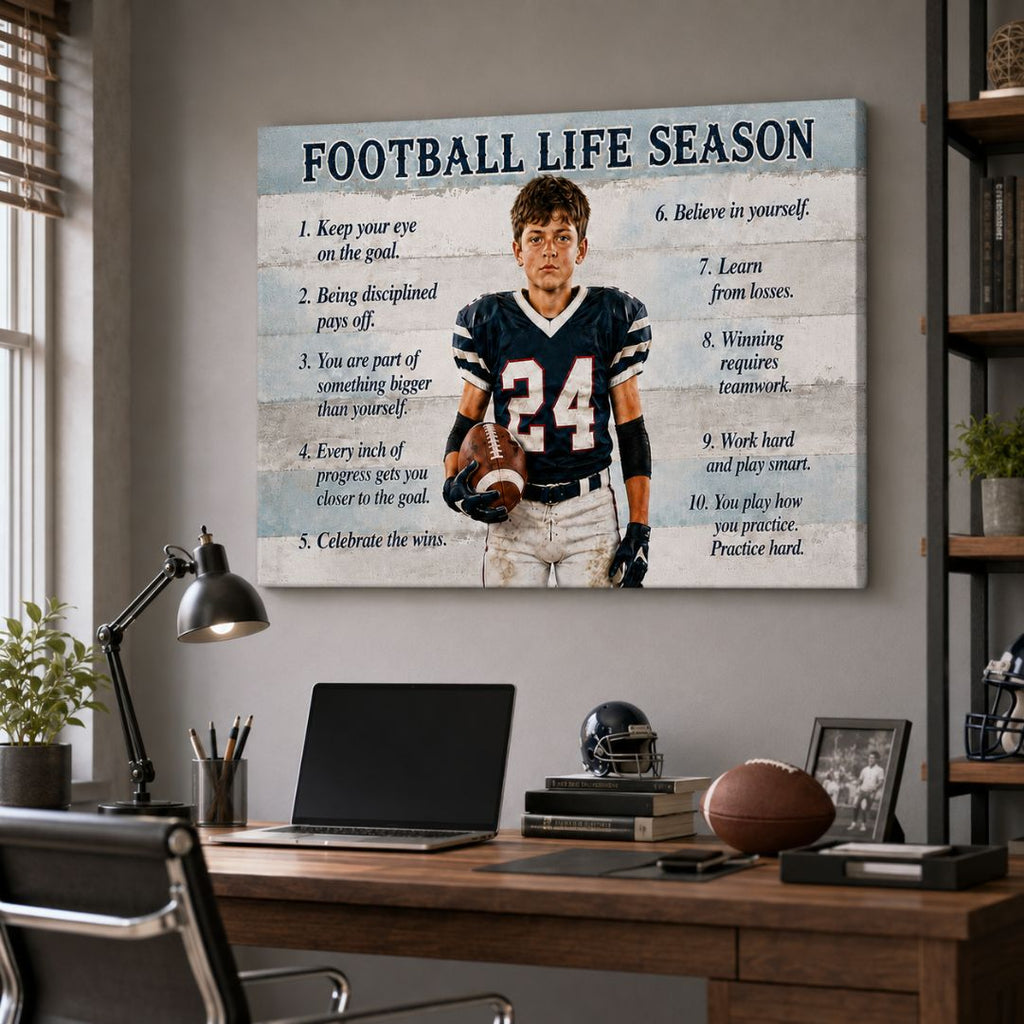 Personalized Football Life Season Canvas