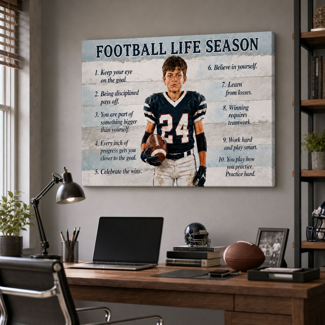 Personalized Football Life Season Canvas