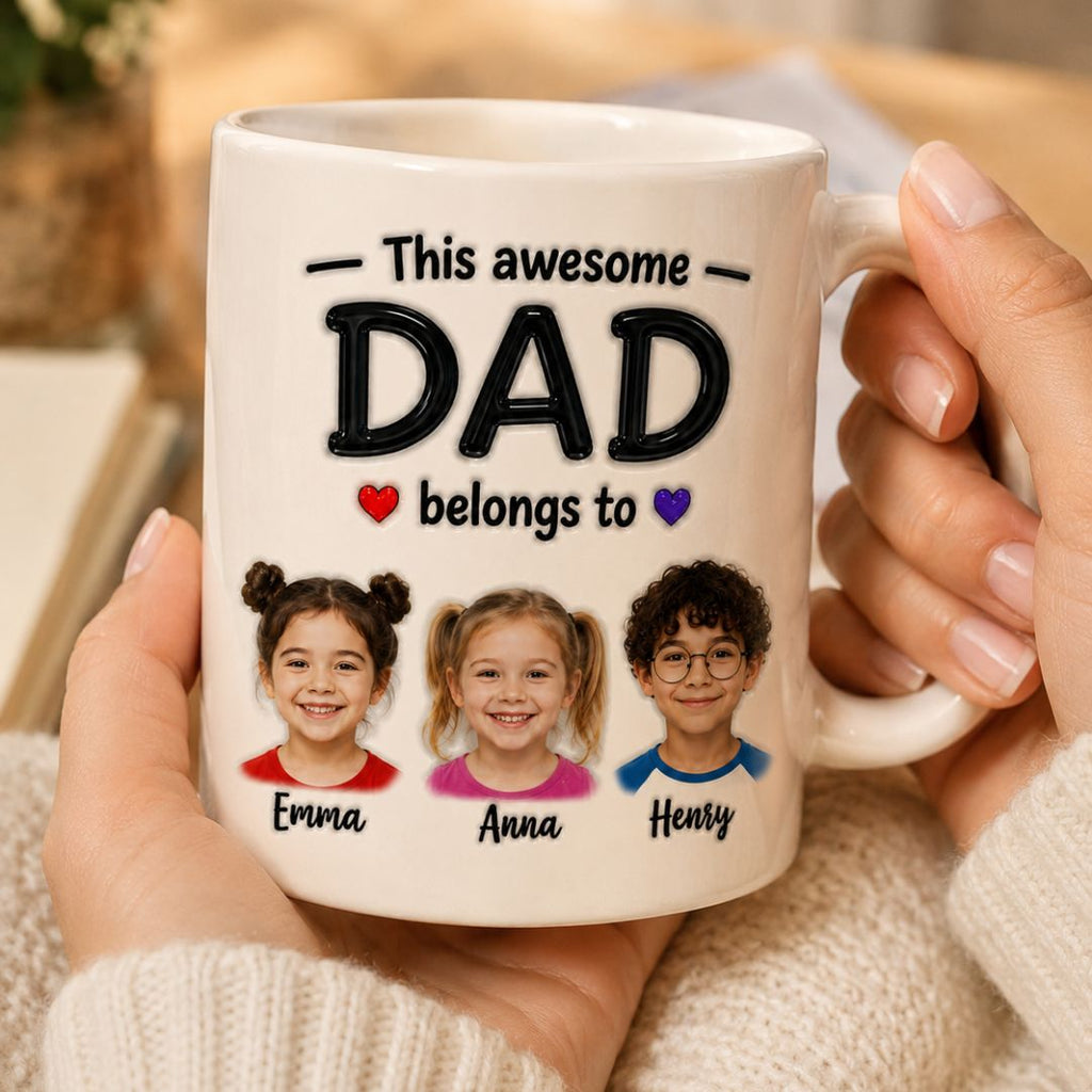 Custom Dad Coffee Mug with Children Names