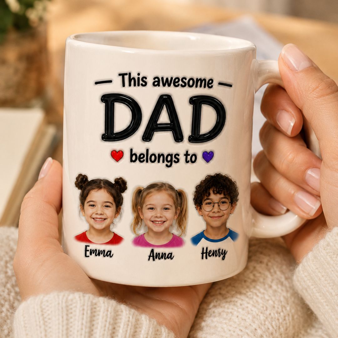 Custom Dad Coffee Mug with Children Names
