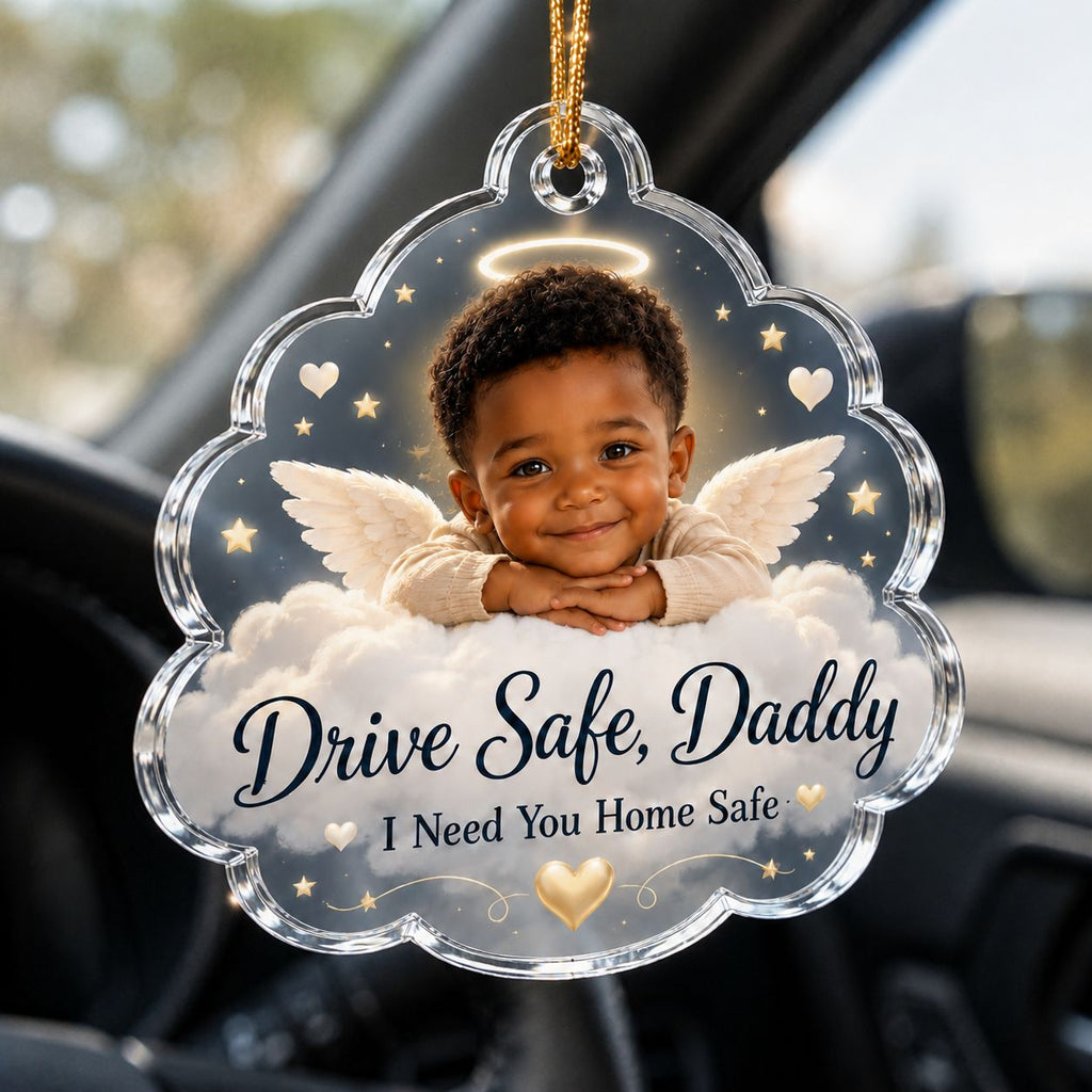 Baby Angel - Dad Safe Drive Personalized Acrylic Ornament