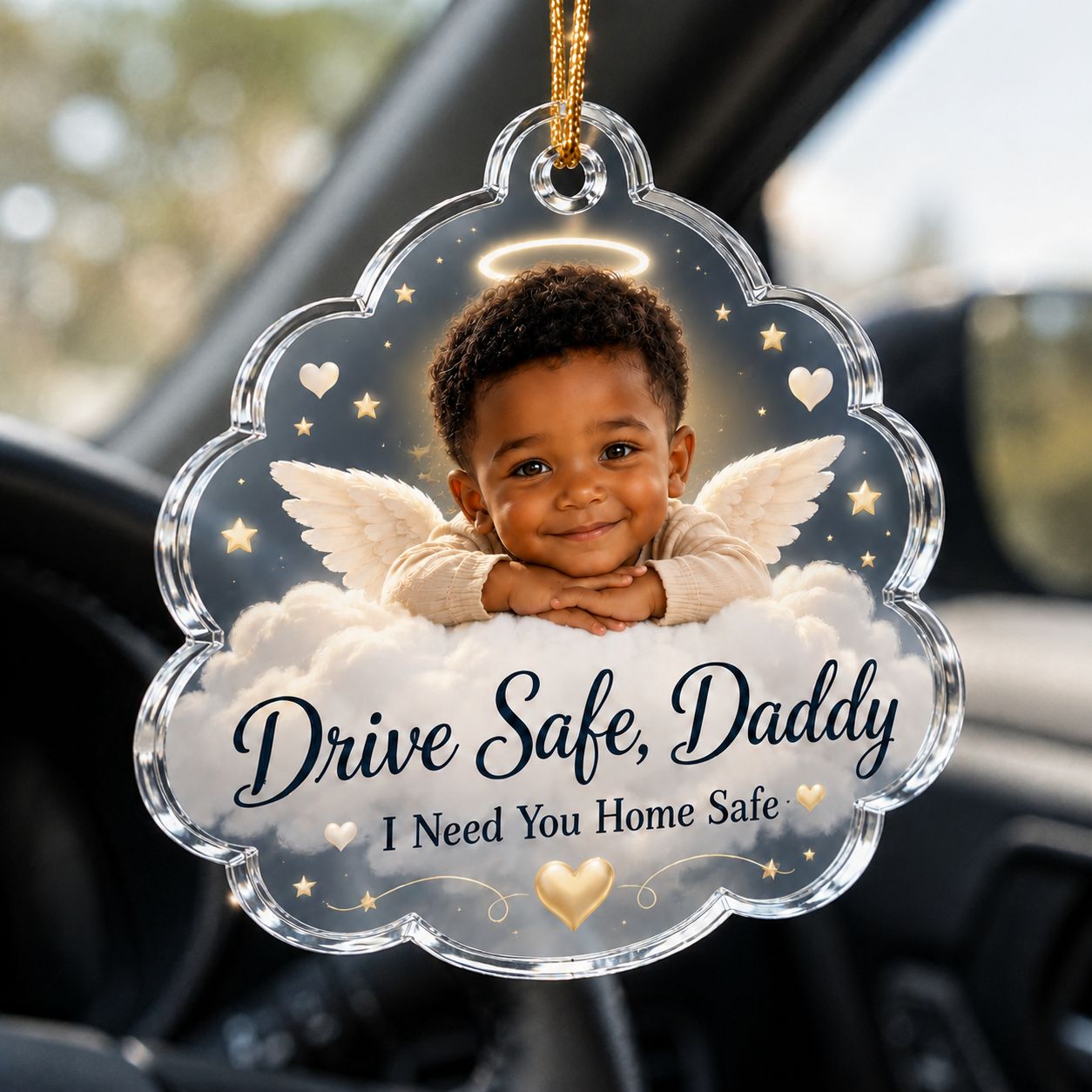 Baby Angel - Dad Safe Drive Personalized Acrylic Ornament