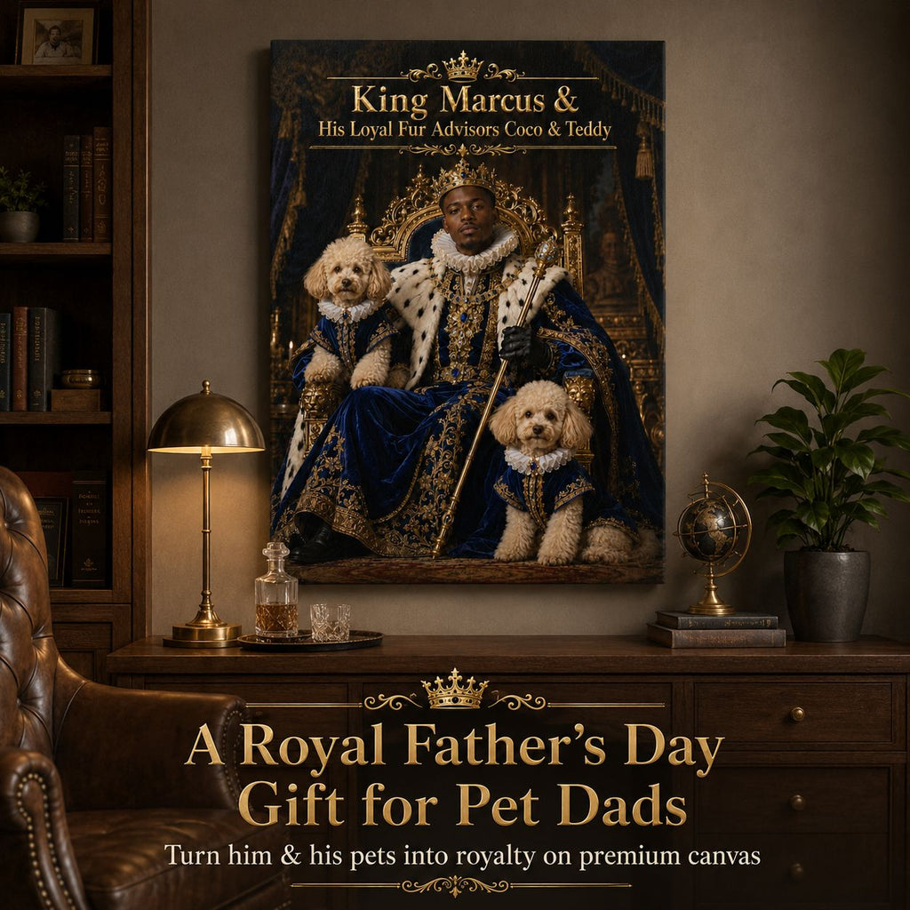 Royal Pet Dad Personalised Canvas