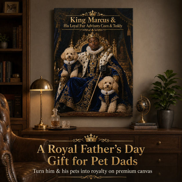 Royal Pet Dad Personalised Canvas