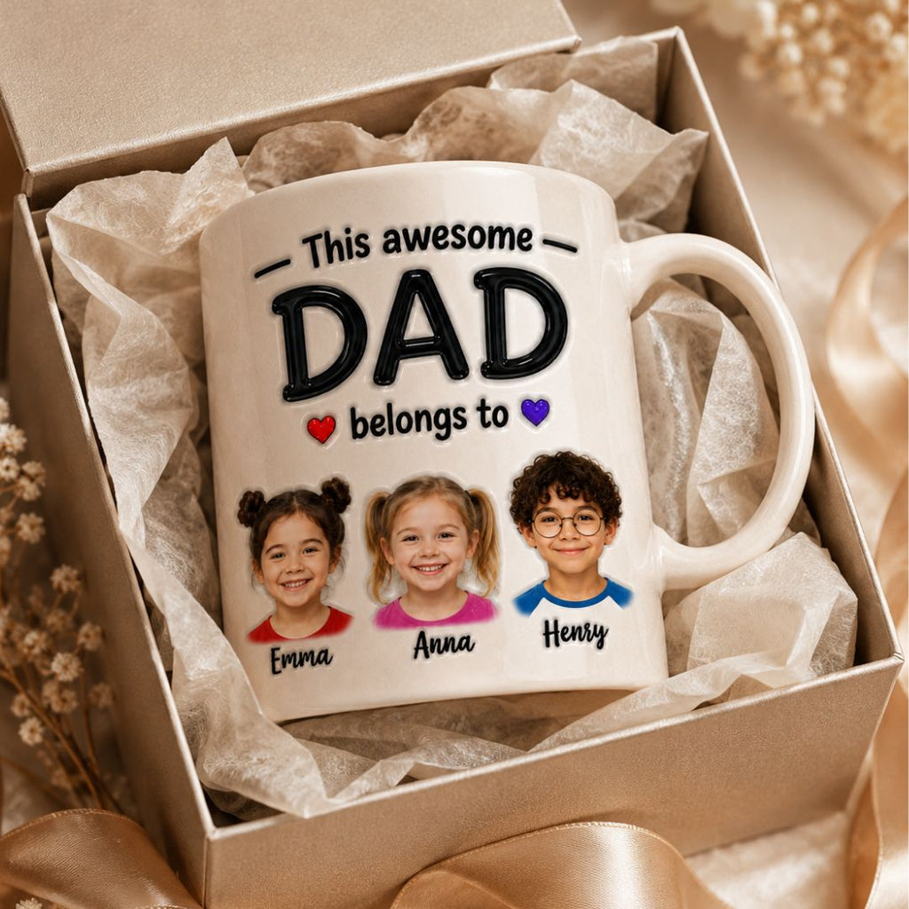 Custom Dad Coffee Mug with Children Names