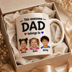 Custom Dad Coffee Mug with Children Names