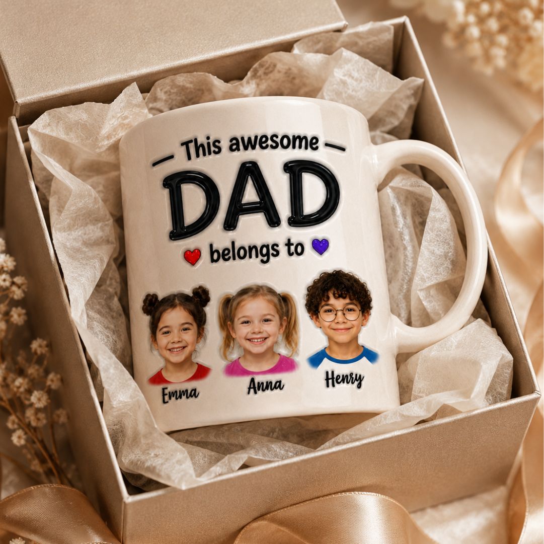 Custom Dad Coffee Mug with Children Names