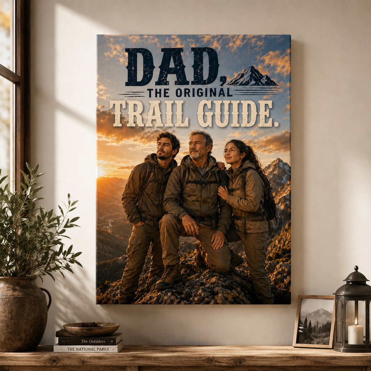 Dad, The Original Trail Guide Personalised Canvas