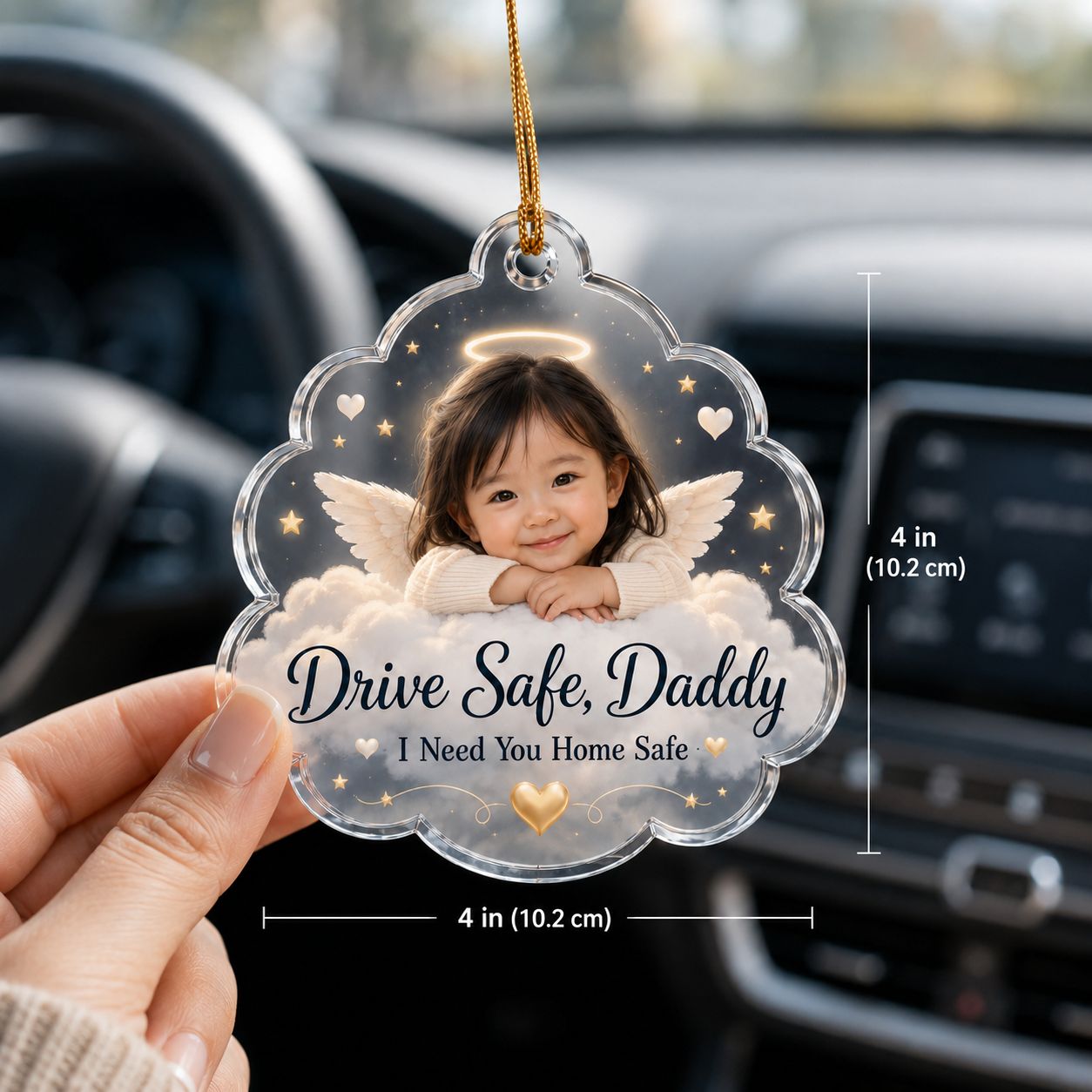 Baby Angel - Dad Safe Drive Personalized Acrylic Ornament
