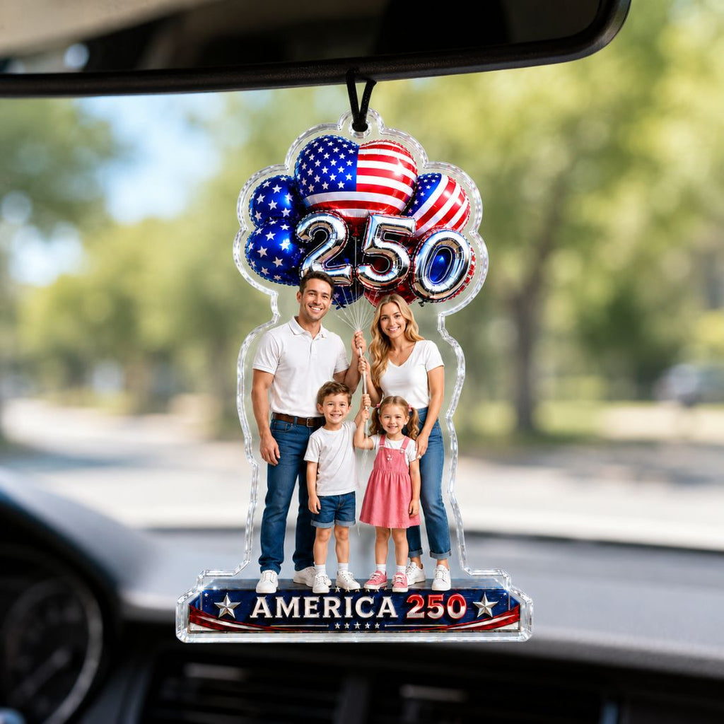 Personalized America 250 Family Car Hanging Ornament