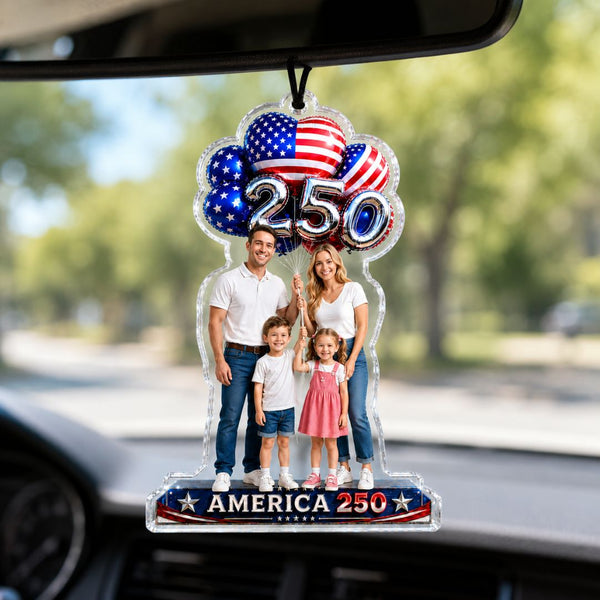 Personalized America 250 Family Car Hanging Ornament