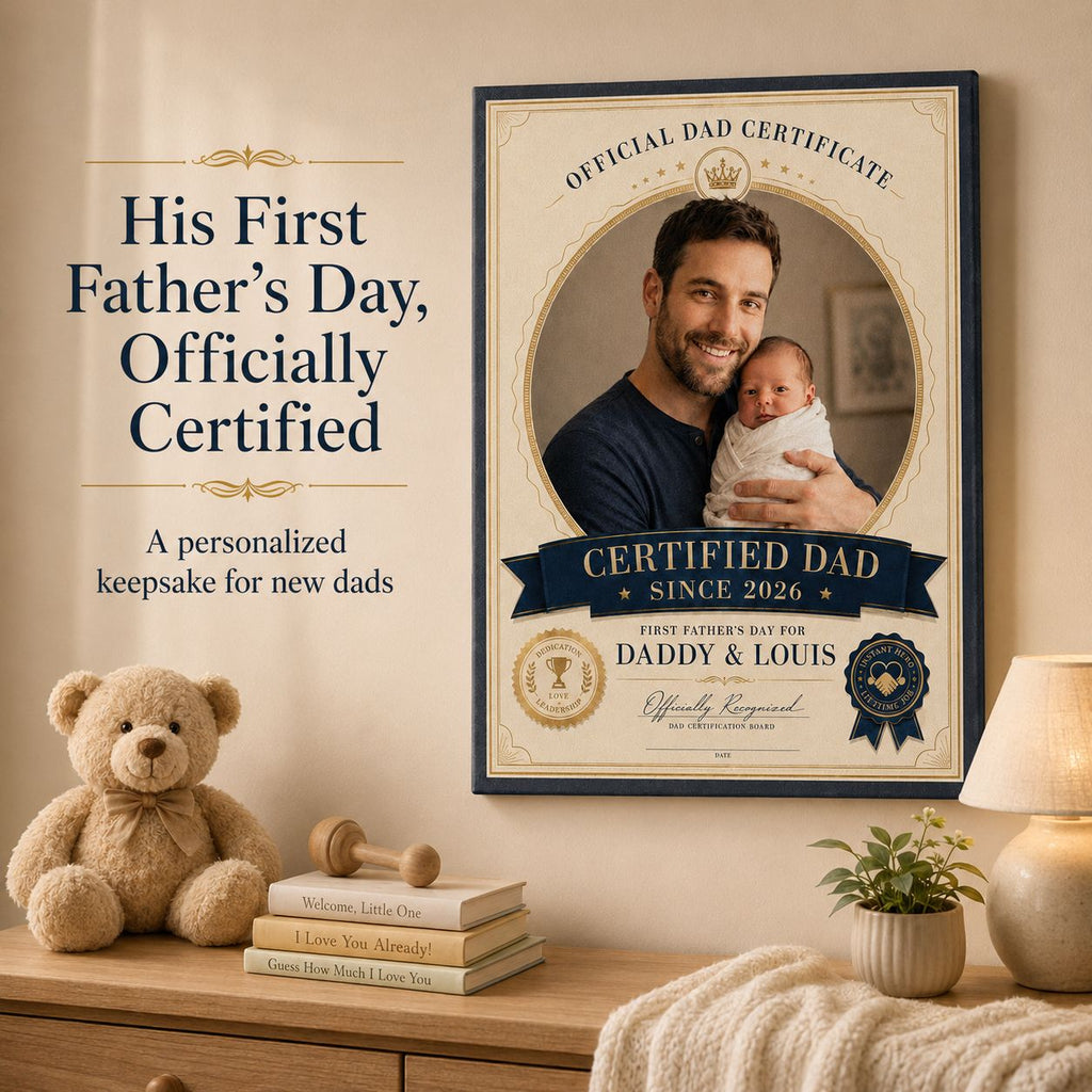 First Dad Certification Personalised Canvas