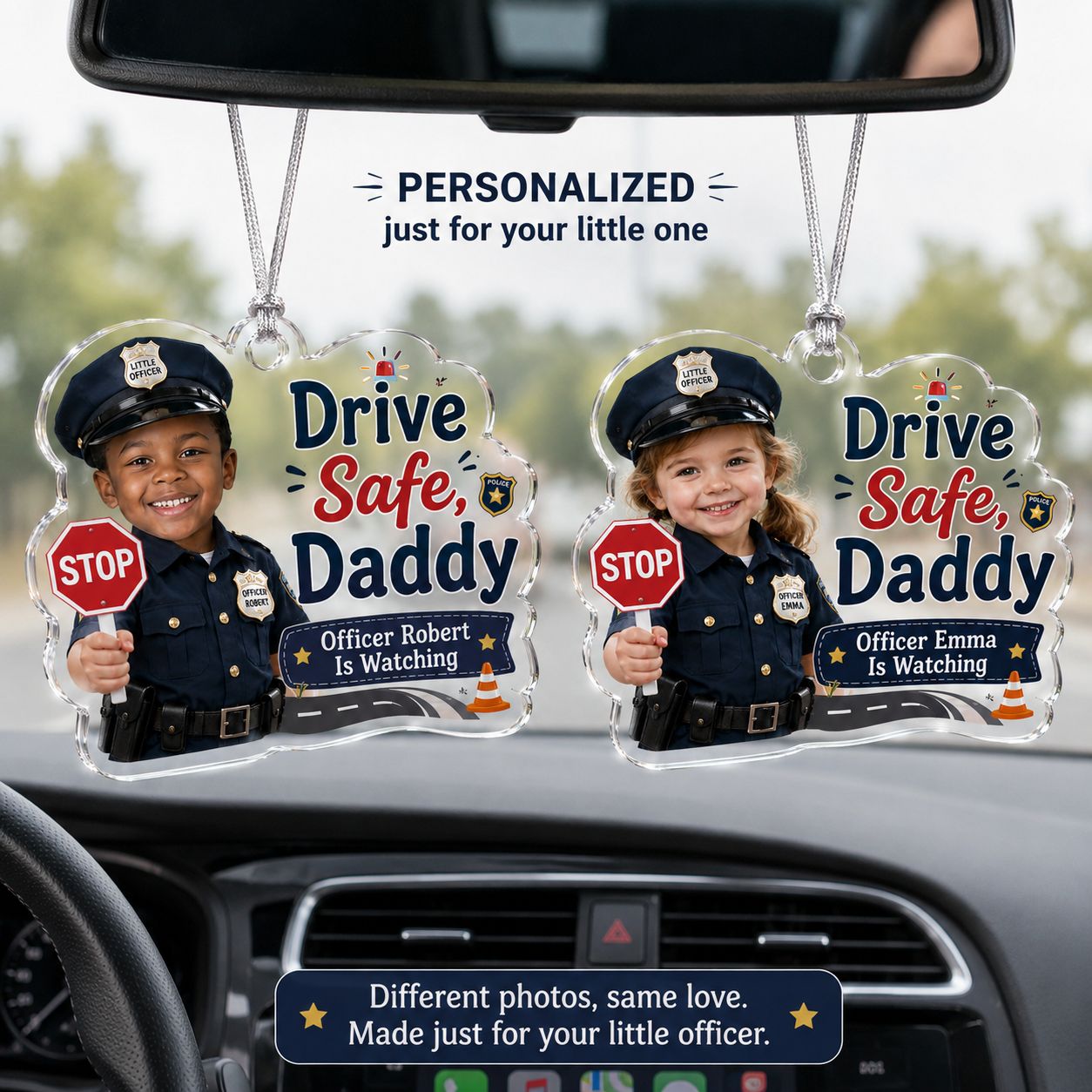 Baby Officer - Dad's Safe Drive  Personalized Acrylic Ornament