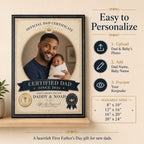 First Dad Certification Personalised Canvas