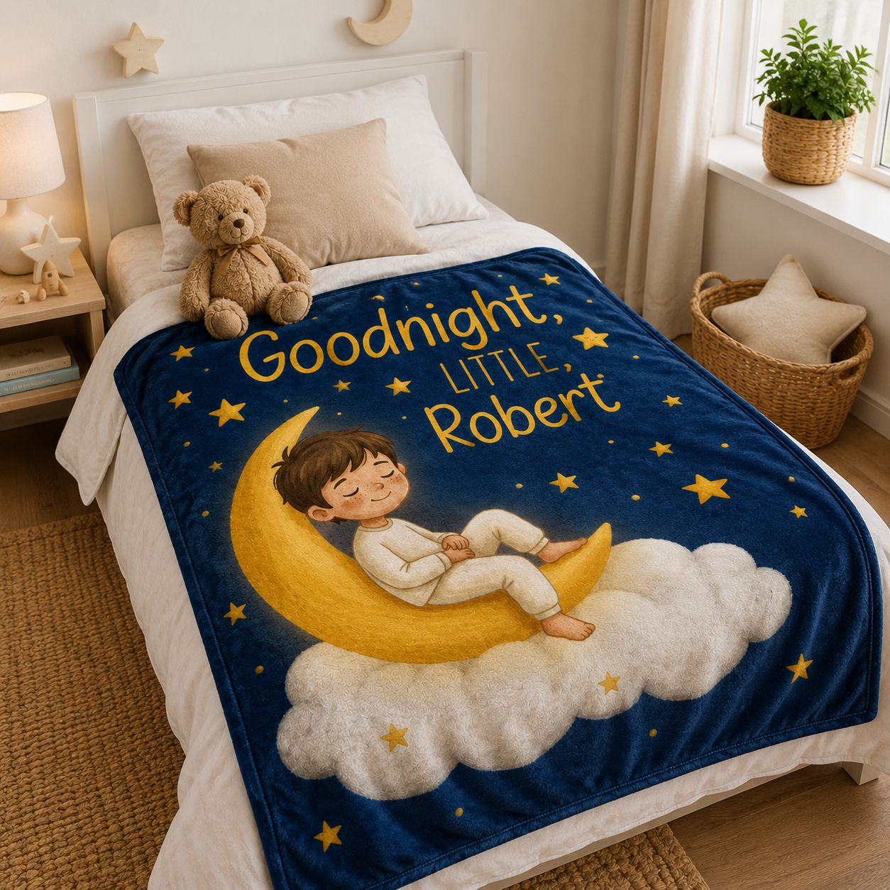 Goodnight Little Dreamer Personalized Blanket