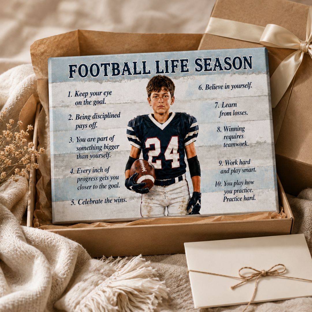 Personalized Football Life Season Canvas