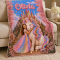 Personalized Princess Unicorn Blanket With Name
