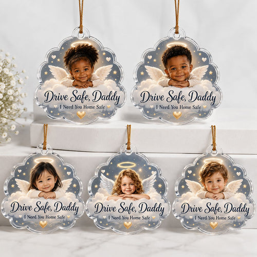 Baby Angel - Dad Safe Drive Personalized Acrylic Ornament