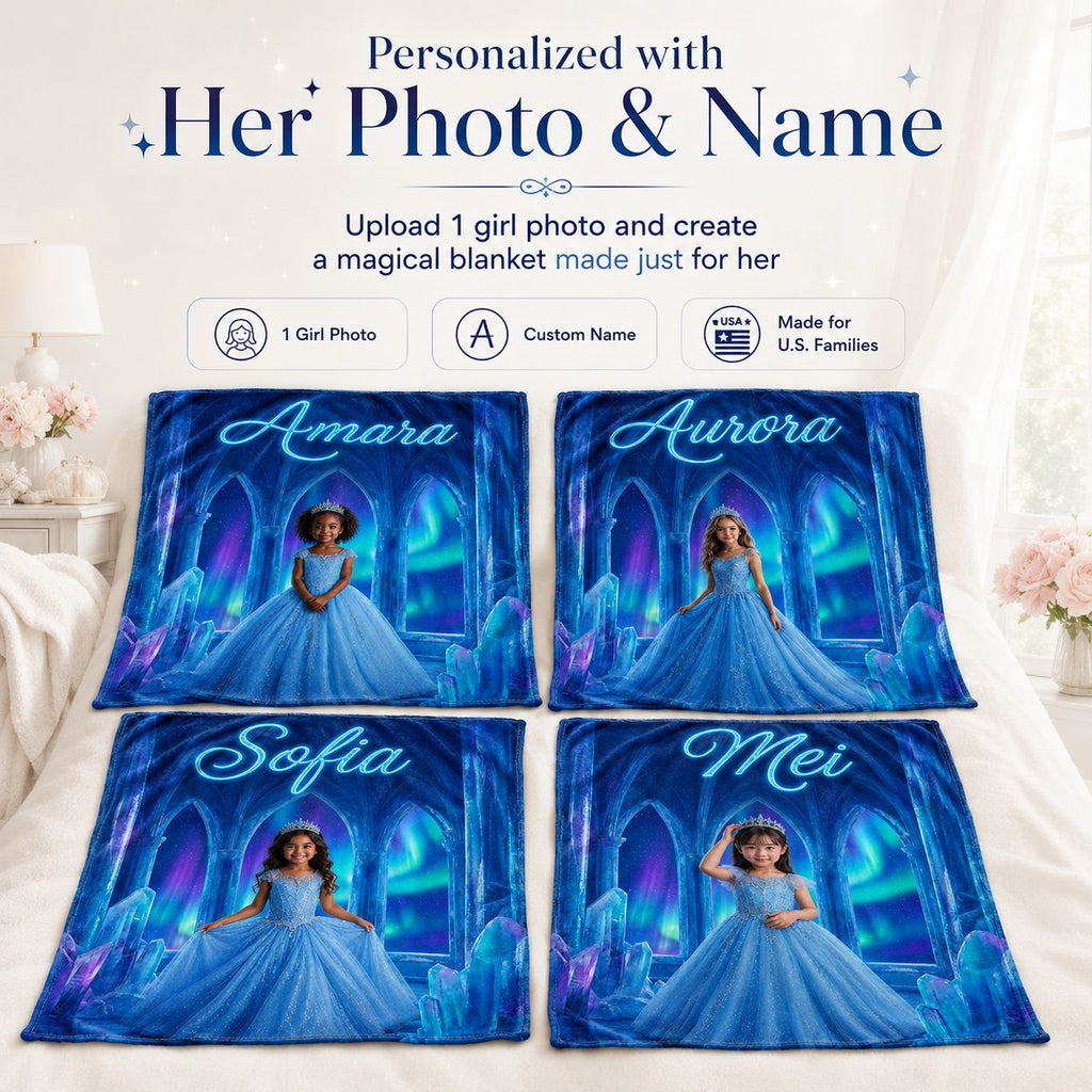 Little Ice Princess Realistic Personalized Blanket
