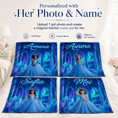 Little Ice Princess Realistic Personalized Blanket