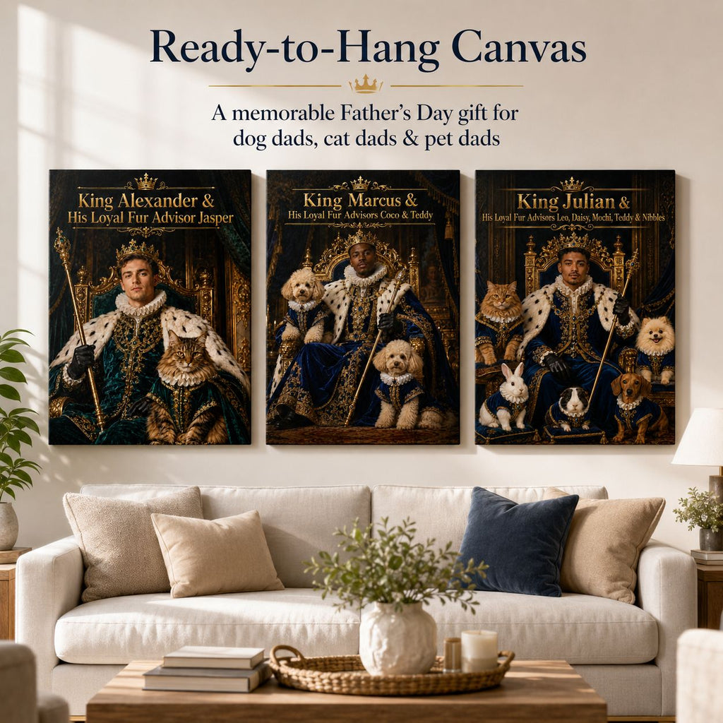 Royal Pet Dad Personalised Canvas