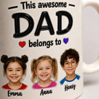Custom Dad Coffee Mug with Children Names