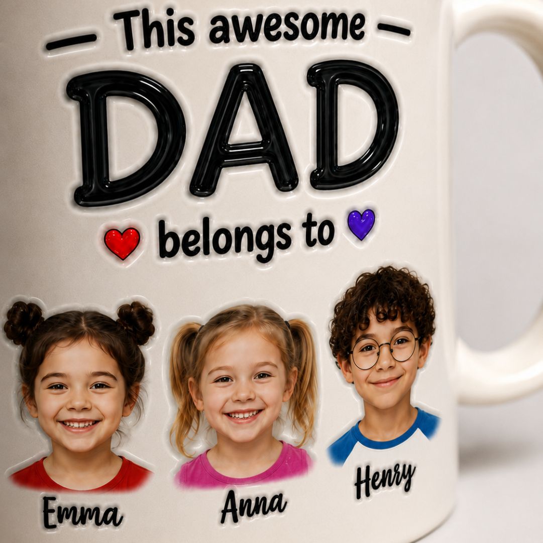 Custom Dad Coffee Mug with Children Names