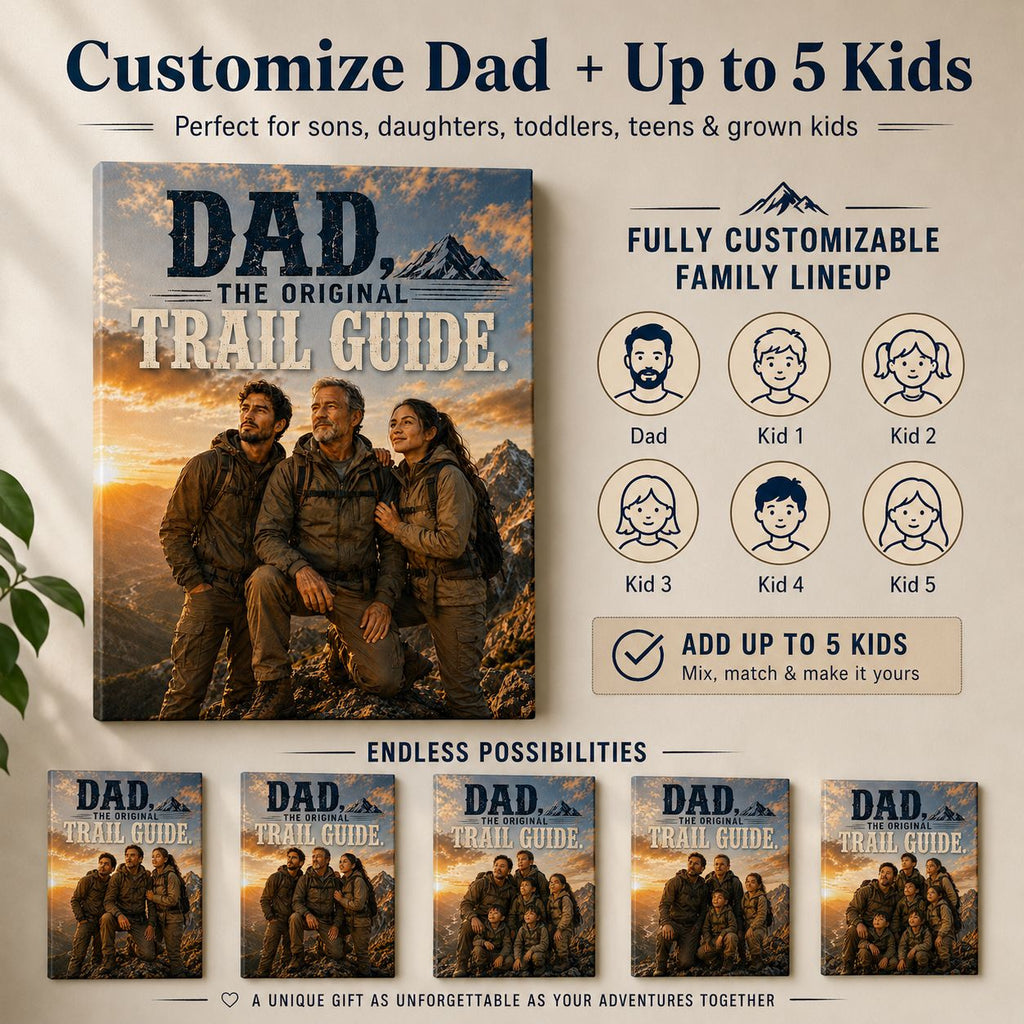 Dad, The Original Trail Guide Personalised Canvas
