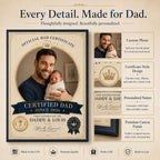 First Dad Certification Personalised Canvas