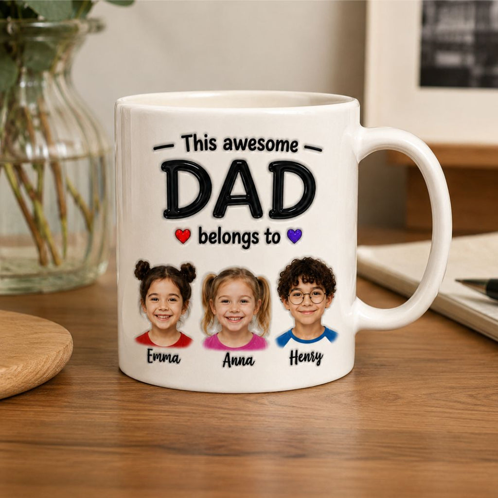 Custom Dad Coffee Mug with Children Names