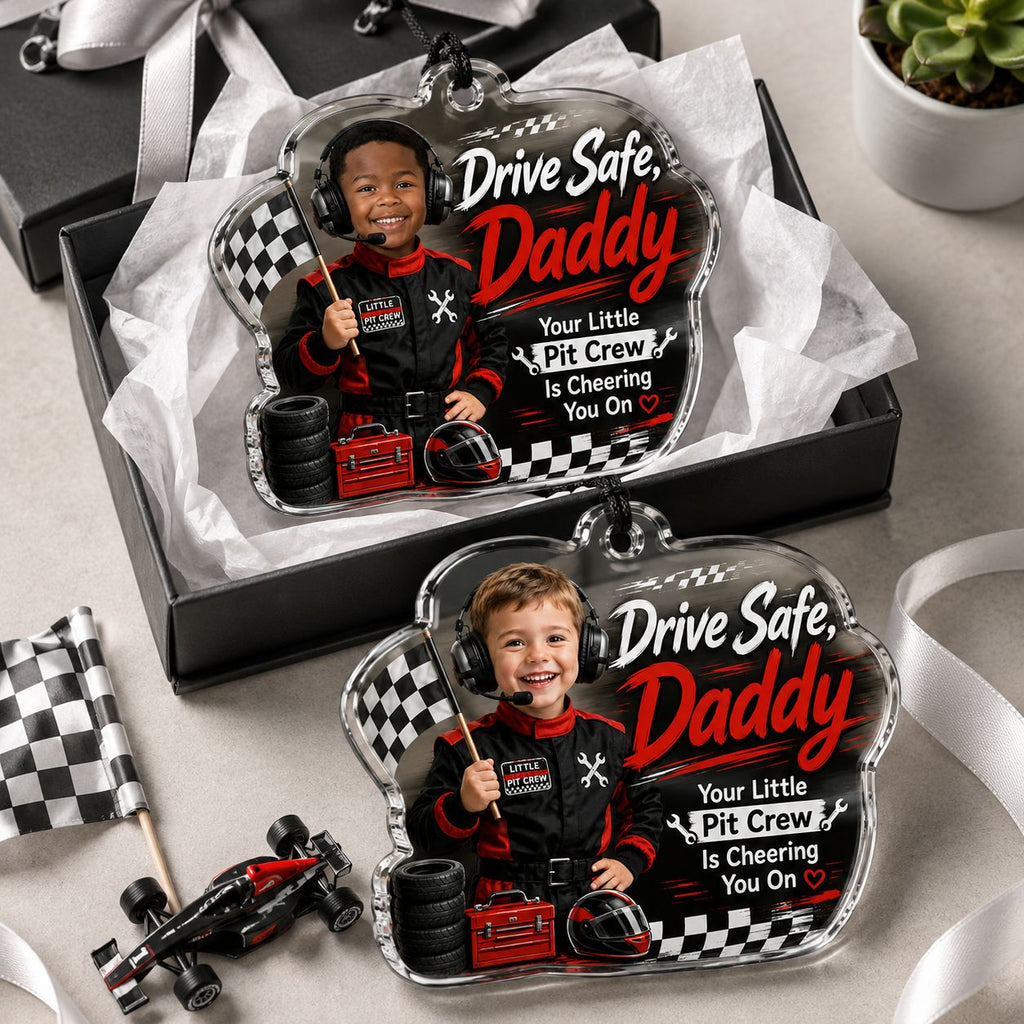 Safe Drive with Pit Crew Personalised Car Hanging Ornament