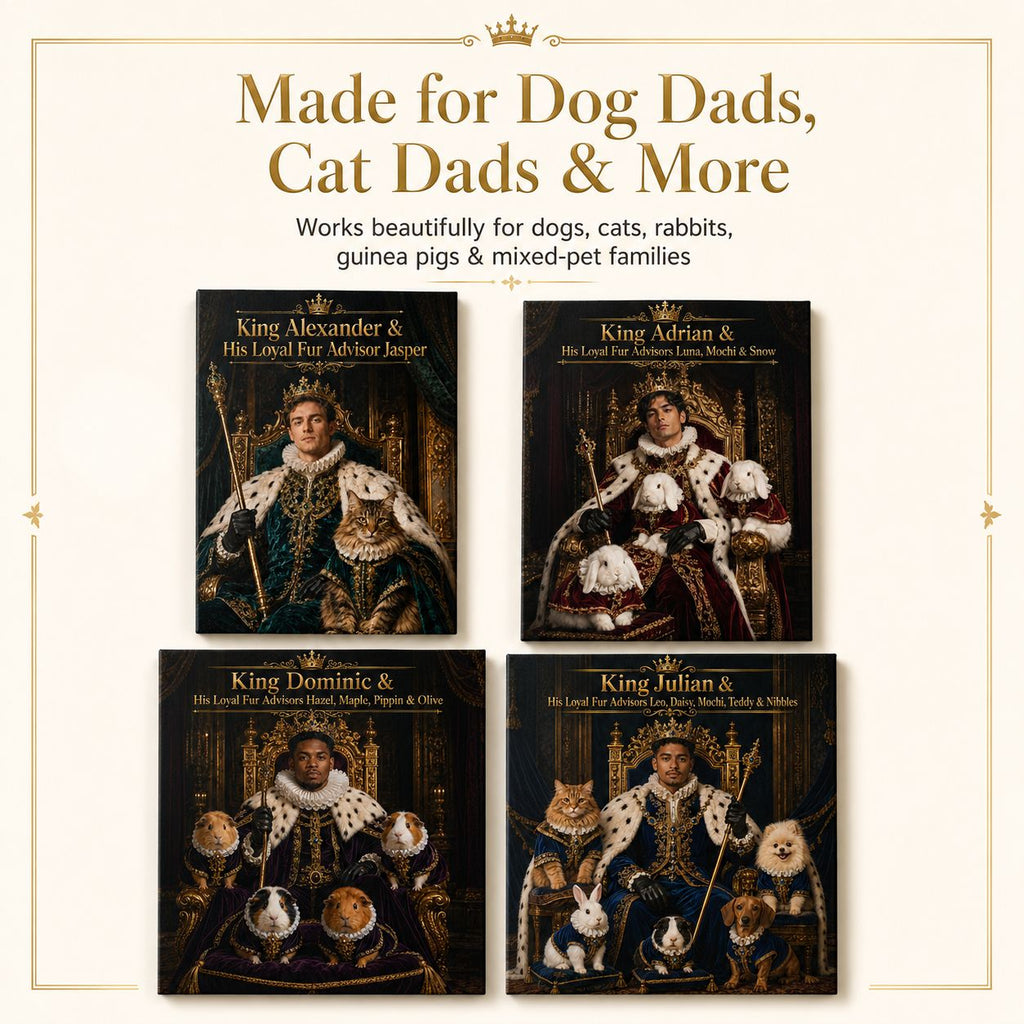 Royal Pet Dad Personalised Canvas
