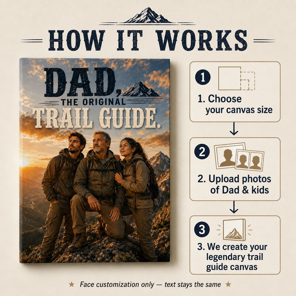 Dad, The Original Trail Guide Personalised Canvas