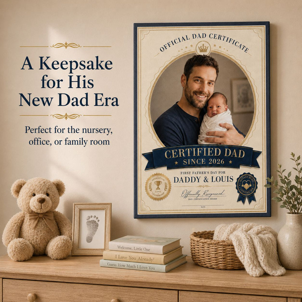 First Dad Certification Personalised Canvas