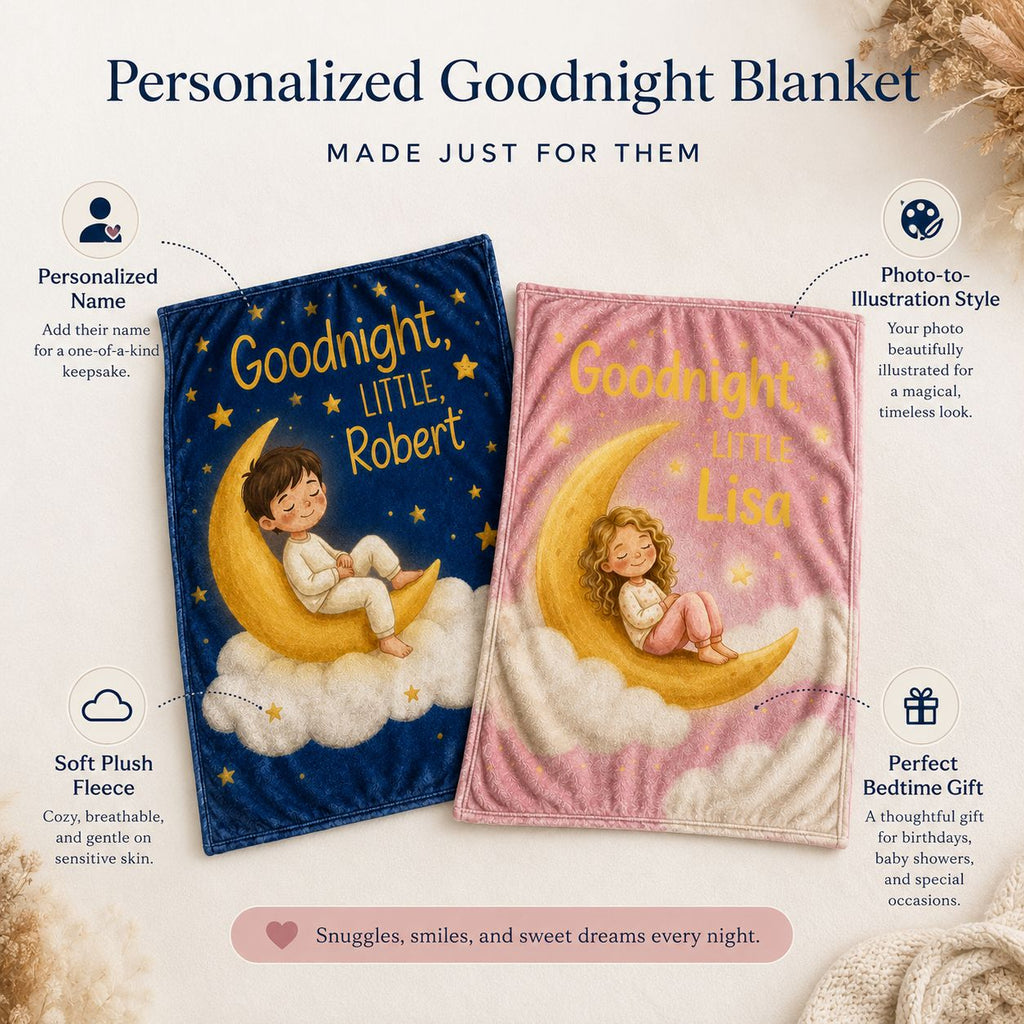 Goodnight Little Dreamer Personalized Blanket