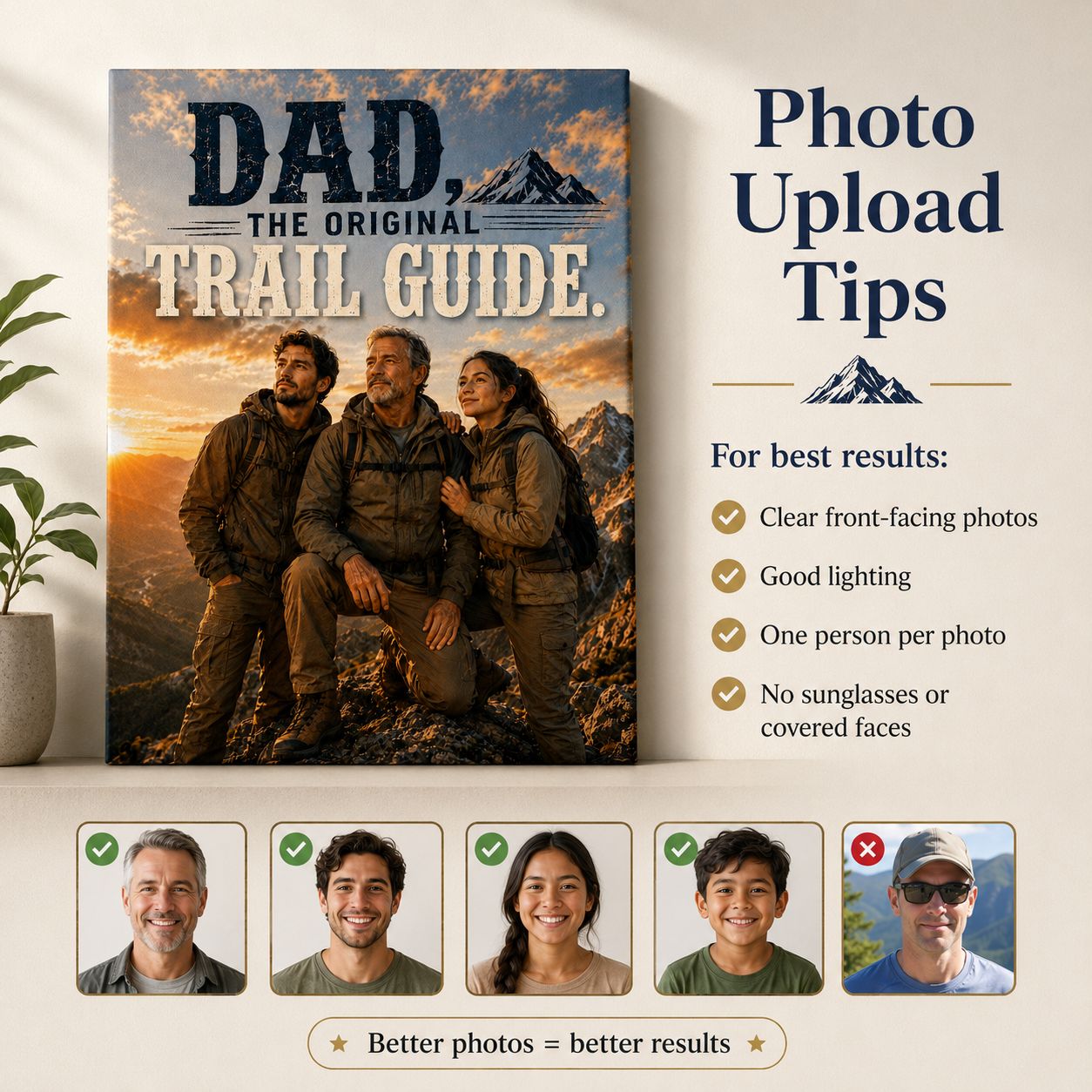 Dad, The Original Trail Guide Personalised Canvas