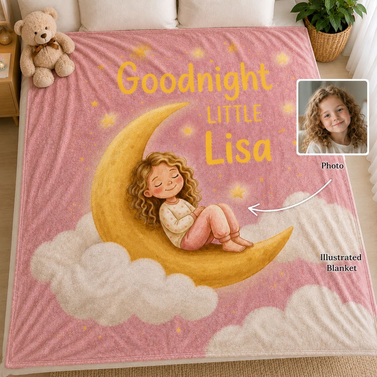 Goodnight Little Dreamer Personalized Blanket