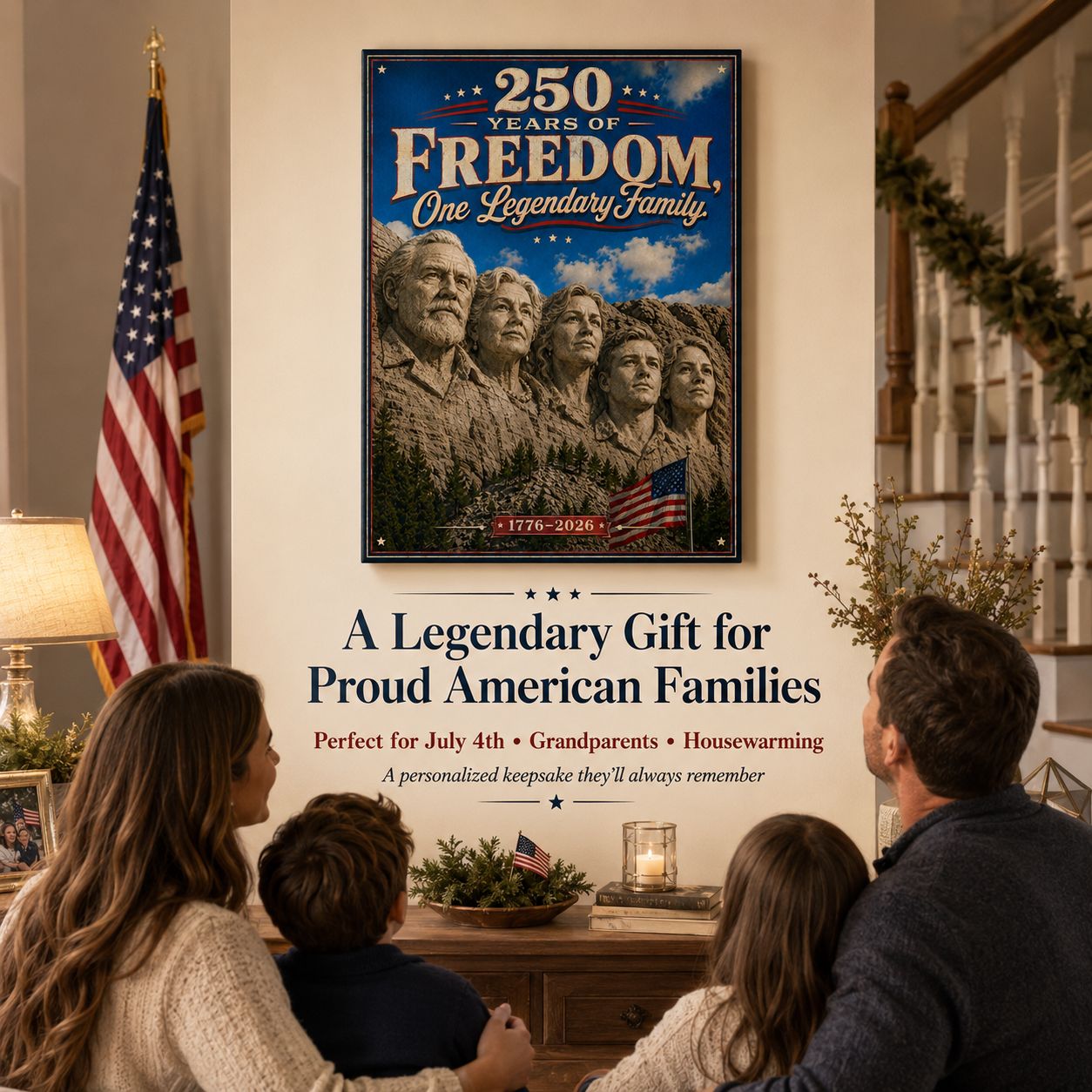 250 Years of Freedom Personalized Family Canvas